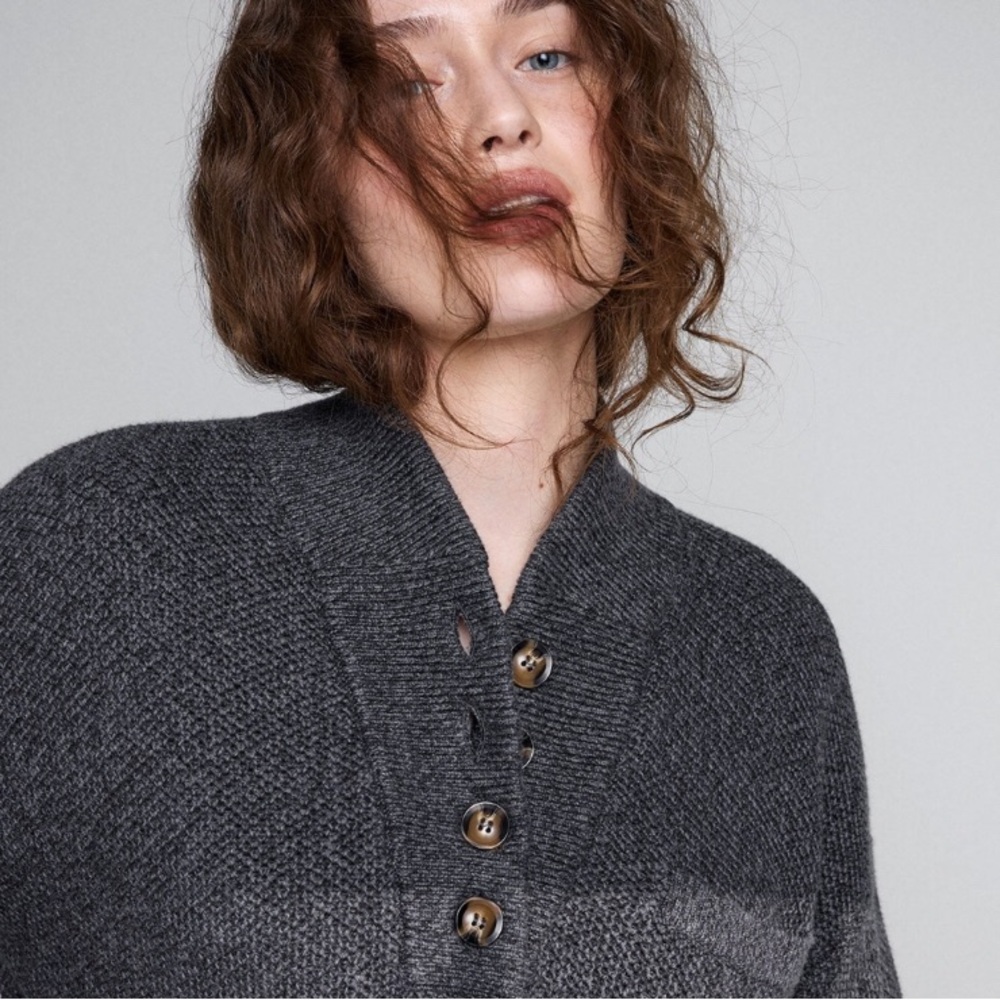 NWOT Lunya women’s cozy cotton silk pocket knit henley sweater